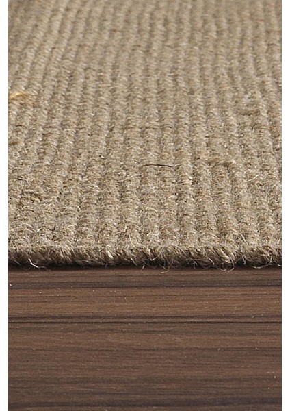 Bolero X-12 Siyah Jüt Halı El Dokuma Natural Hasır Halı El Örgü Jüt Kilim 80X150