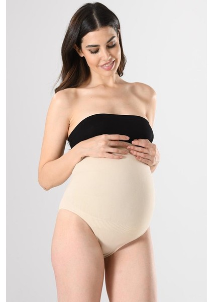 1019 Kadın Dikişsiz Yüksek Bel Hamile Lohusa Slip Külot