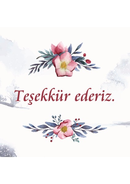 Teşekkür Kartı (5,5X5,5)100 Adet