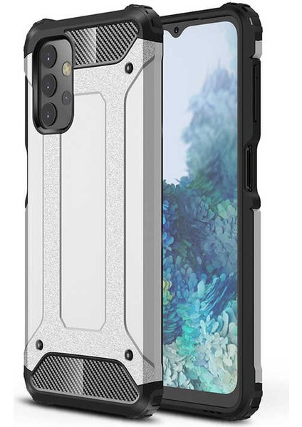 - Samsung Galaxy A13 4G - Kılıf Çift Katman Zırh Tank Crash Military Kapak - Gri - T21221