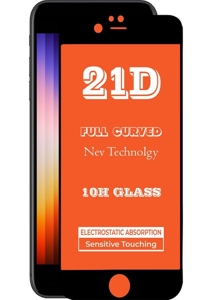Apple iPhone Se 3 2022 Tam Kaplayan 21D Temperli Ekran Koruyucu Cam