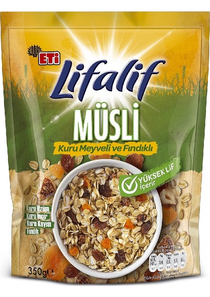 Lifalif Kuru Meyveli ve Fındıklı Müsli 350 g