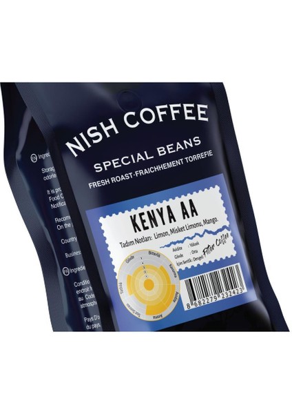 Nish Filtre Kahve Kenya AA 250 gr Çekirdek Kahve