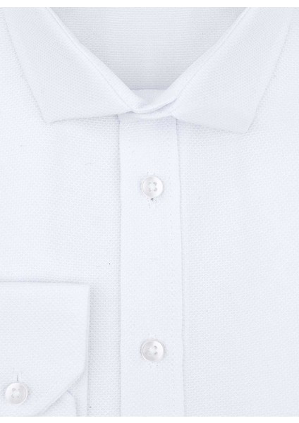 GM2024700291 Klasik Yaka Slim Fit Armürlü Mavi Erkek Gömlek fiyatları