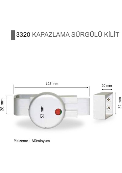 Compact Kabinler Için Alüminyum Kapazlama Sürgülü Kilit