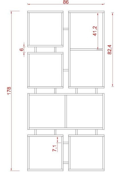 Ozy Suntalam Kitaplık ( 86 x 178 cm ) Krem ( Mat )