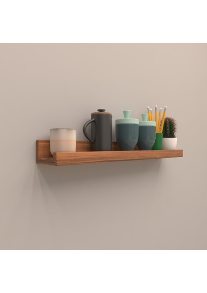 Setli Duvar Rafı 80 cm Hareli Ceviz (Mat)