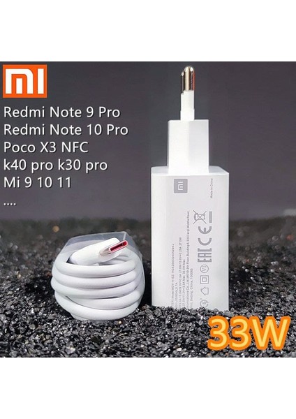 Xiaomi Orjinal 33 Watt Hızlı Şarj Aleti Başlık+Kablo Set Xiaomi 33W Mdy 11 Ez