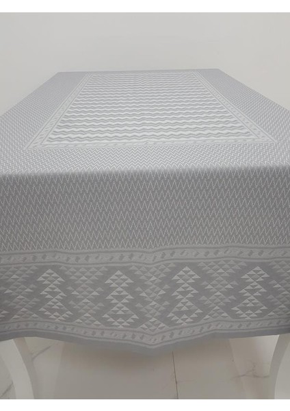 Ezgi Lüx Jakar Polycotton Kumaş Gri Masa Örtüsü Dikdörtgen 160x220 cm - 1065 fırsatları