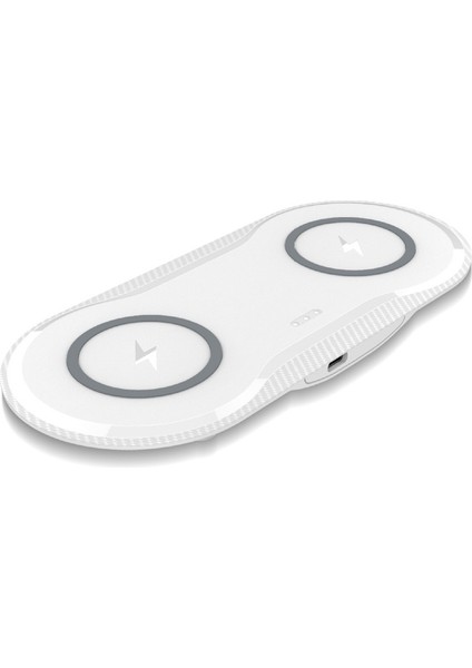 10W 5 V / 9V Kablosuz Çift Cep Telefonu Hızlı Şarj Bazı Tüm Destek İçin Qi Standart Cep Telefonları (Beyaz) (Yurt Dışından)