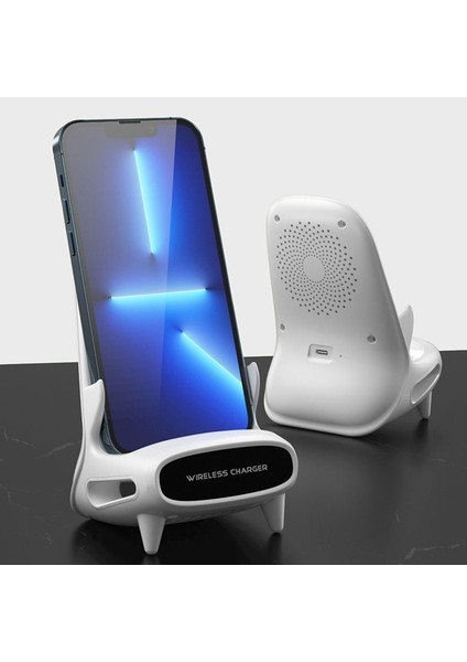 M111 15 W Masaüstü Dikey Hoparlör Kablosuz Şarj Standı 4.5-11 İnç Cep Telefonu Tablet (Beyaz) (Yurt Dışından) fiyatları