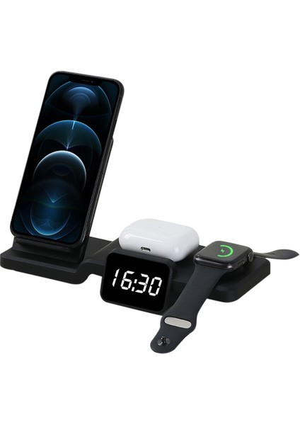 C100 5 1 Saat Kablosuz Şarj Şarj Tutucu Standı Iphone - Apple Watch Uyumlu - Airpods (Yurt Dışından)