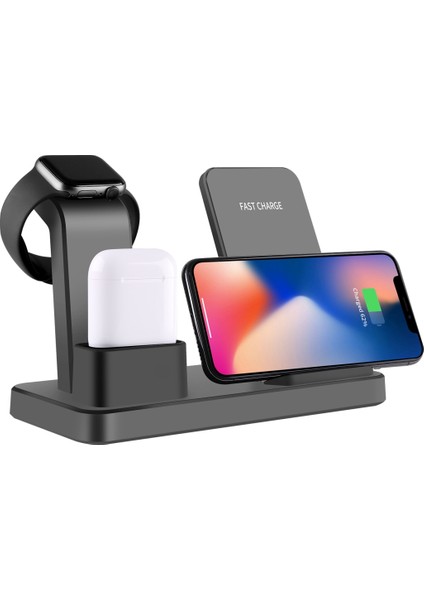 Q12 Hızlı Kablosuz Şarj Iphone, Apple Watch Uyumlu, Airpods ve Diğer Android Akıllı Telefonlar (Gri) (Yurt Dışından)