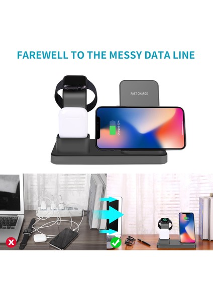 Q12 Hızlı Kablosuz Şarj Iphone, Apple Watch Uyumlu, Airpods ve Diğer Android Akıllı Telefonlar (Gri) (Yurt Dışından) fırsatları
