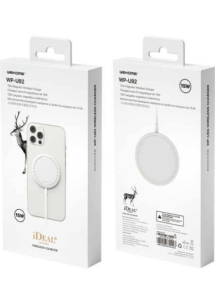 WP-U92 15W Ultra İnce Manyetik Kablosuz Şarj Göstergesi Işık (Beyaz) (Yurt Dışından) fiyatları