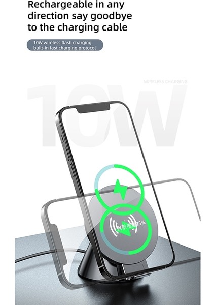 10 W Çok Fonksiyonlu Evrensel Yatay - Dikey Flaş Şarj Kablosuz Şarj Bluetooth Hoparlör USB Arayüzü (Beyaz) (Yurt Dışından) modelleri