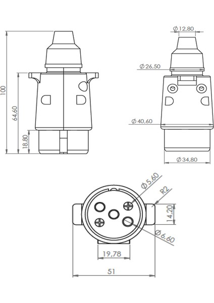 Römork Fişi ve Soketi Set Ürün - 5 Pin