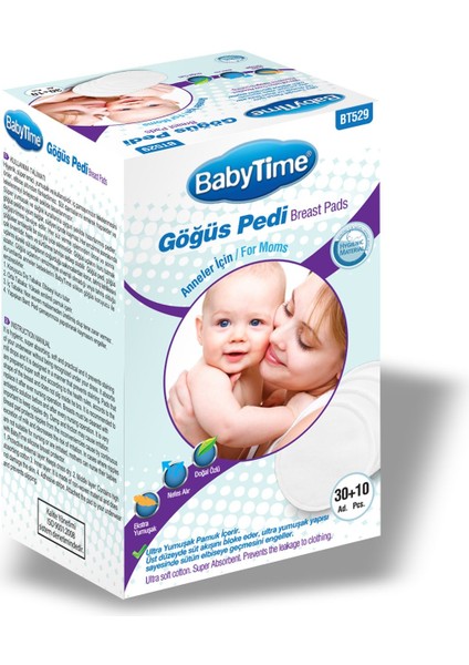 Babytime BT529 Doğal Ekstra Yumuşak Göğüs Pedi 40'lı