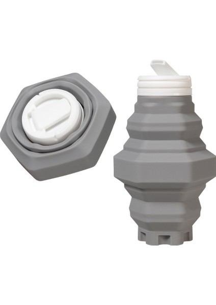 500 ml. Katlanır Su Kupası Silikon Spor Şişesi Açık Sıkıştırılmış Su Şişesi Taşınabilir Seyahat Kupası (Gri) (Yurt Dışından)