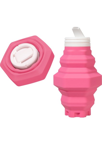 500 ml. Katlanır Su Kupası Silikon Spor Şişesi Açık Sıkıştırılmış Su Şişesi Taşınabilir Seyahat Kupası (Pembe) (Yurt Dışından)