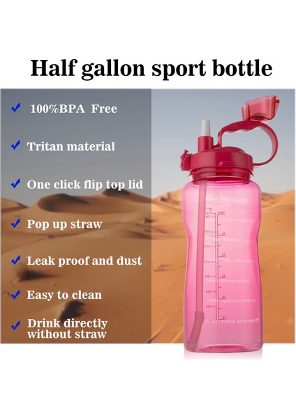 2000 ml. Büyük Kapasiteli Taşınabilir Sıçrama Kapak Su Şişesi ile Saman Tritan Malzeme Açık Spor Su Isıtıcısı (Mavi Mor) (Yurt Dışından)
