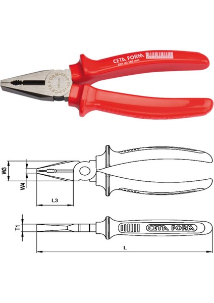 160MM E01-43-0160 Kombine Pense (Polisajlı/unigrip Sap)