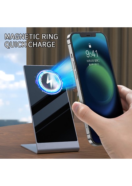 Y13 15 W Manyetik Kablosuz Cep Telefonu Tutucu Şarj Iphone (Gümüş) (Yurt Dışından) modelleri