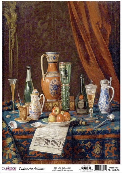 Natürmort Koleksiyonu SL011 - Pirinç Dekopaj 30*42 cm