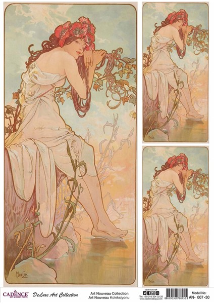 An 07 Art Nouveau Koleksiyonu Pirinç Dekopaj 30X42