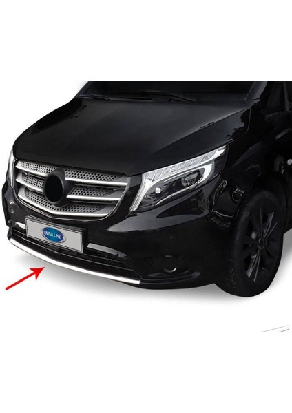 OMSA Mercedes Vito W447 Krom Ön Tampon Difüzör Çıtası 2014 ve Sonrası