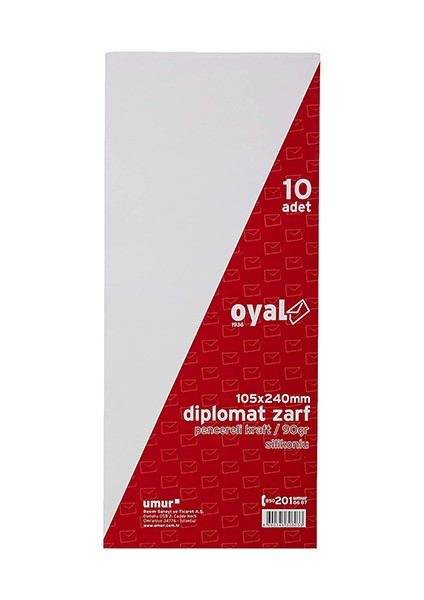 Pncr Diplomat Zarf 90 gr Kraft Silikonlu 10'lu Paket