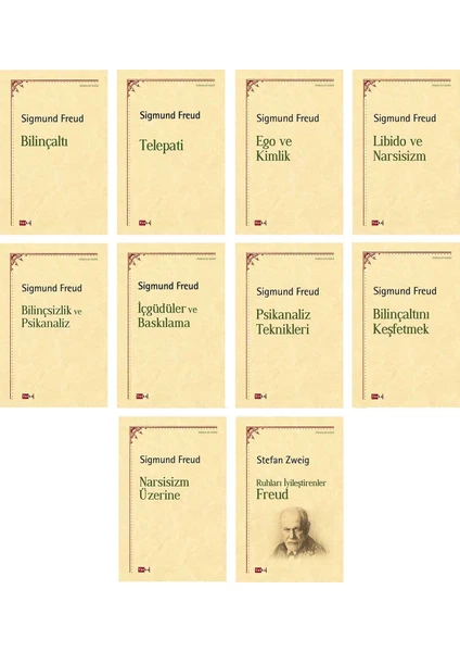 Sigmund Freud Seti - 1 - 10 Kitap - Felsefe, Psikanaliz, Bilinçaltı, Terapi, Cinsellik, Narsizim  -Sigmund Freud