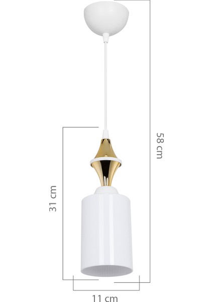 Akses Karo Gold Tekli Optik Opal Sarkıt Salon Yemek Odası Oturma Odası Antre Mutfak Çocuk Odası Yatak Odası