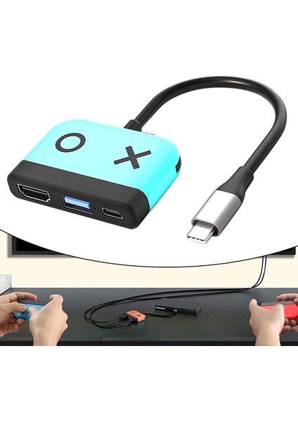 Charmant C Tipi HDMI Adaptörü 1080 P Hub Adaptörü Ns Anahtarı Lite Hdtvs Projektörleri Için Mavi (Yurt Dışından)