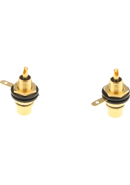 Charmant 2'li Altın Kaplama Rca Panel Montaj Jacks Siyah Amplifikatörler Için Yüksek Kalite (Yurt Dışından)