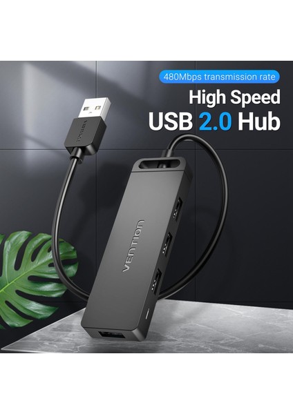 Charmant Mini USB Hub 2.0 4 Portlu Çok Splitter Adaptörü Dizüstü Bilgisayar Için 0.5m Kablo (Yurt Dışından)