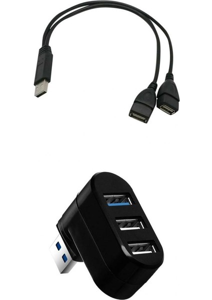 Charmant USB 1 Erkek ile Dönebilen USB Hub, Şarj Için 2 Kadın Splitter Kablo (Yurt Dışından)