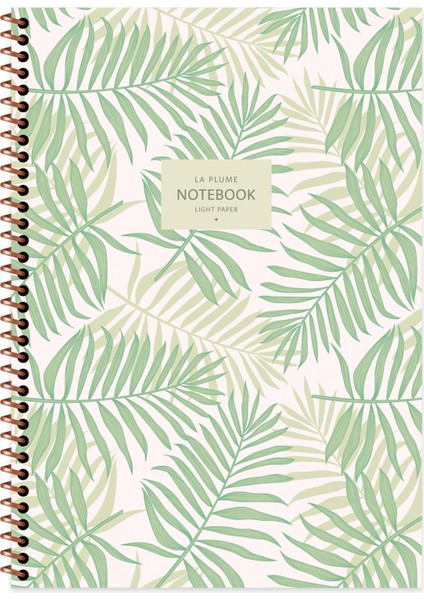 A4 Kareli Defter La Plume Leaves - Yeşil