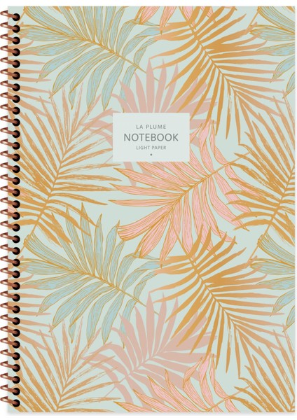 A4 Kareli Defter La Plume Leaves - Turuncu