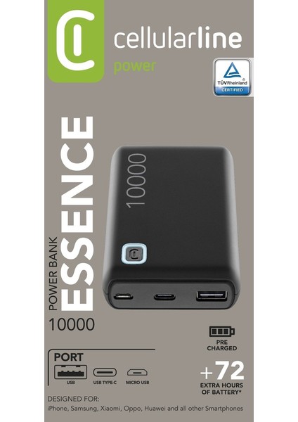 Cellularline Essence 10000 Powerbank-Siyah