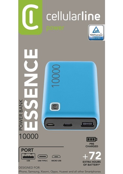 Cellularline Essence 10000 Powerbank-Mavi