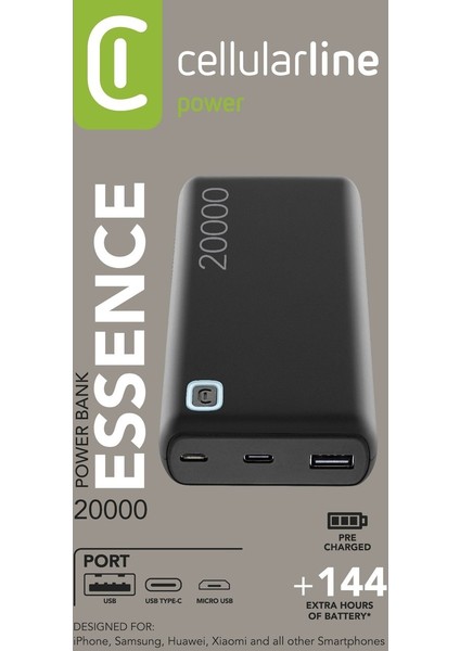 Cellularline Essence 20000 Powerbank-Siyah