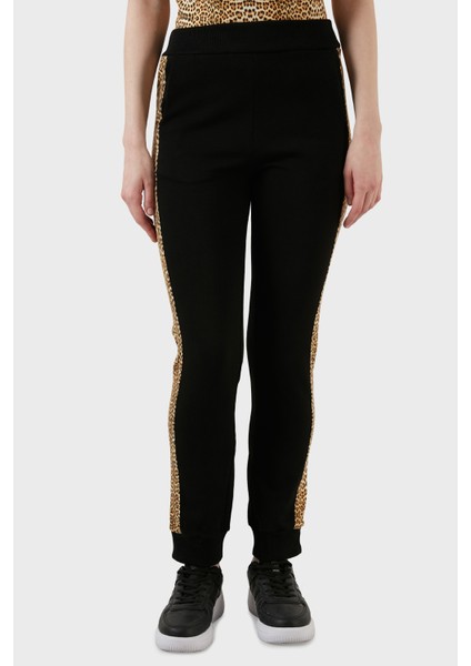 Leopar Desenli Fermuar Detaylı Elastik Bel % 100 Pamuk Pantolon Bayan Pantolon S02KA0297 N25189 900