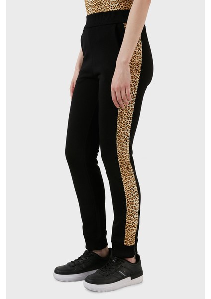 Leopar Desenli Fermuar Detaylı Elastik Bel % 100 Pamuk Pantolon Bayan Pantolon S02KA0297 N25189 900