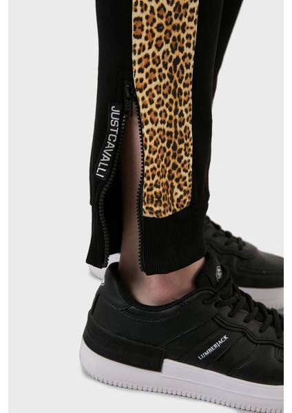 Leopar Desenli Fermuar Detaylı Elastik Bel % 100 Pamuk Pantolon Bayan Pantolon S02KA0297 N25189 900
