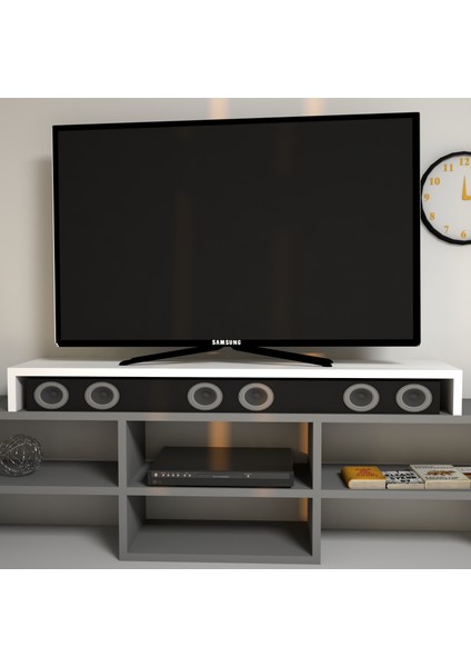 Carry Beyaz Monitör Yükseltici Soundbar Stand fiyatları