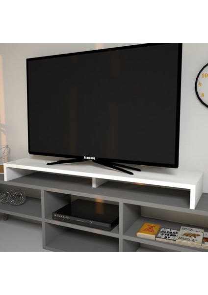 Carry Beyaz Monitör Yükseltici Soundbar Stand modelleri