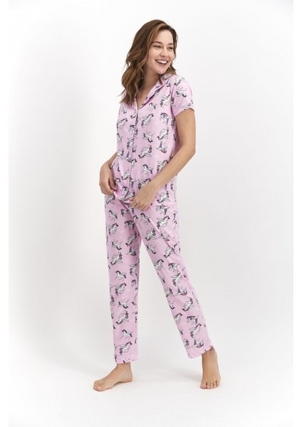 2416 Kadın Önden Düğmeli Pijama Takımı fiyatları