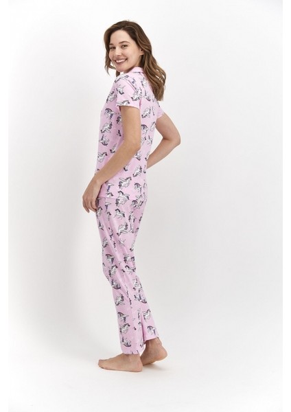 2416 Kadın Önden Düğmeli Pijama Takımı modelleri
