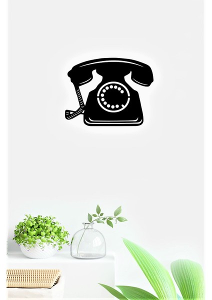 Retro Telefon Desen 18 x 23 cm Şık Dekoratif Dekorasyon Için Metal Duvar Askısı Hediyelik Tablo